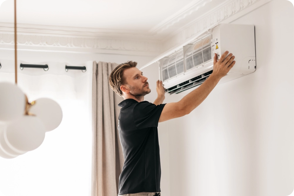 Split system air conditioner installed in a Brisbane home